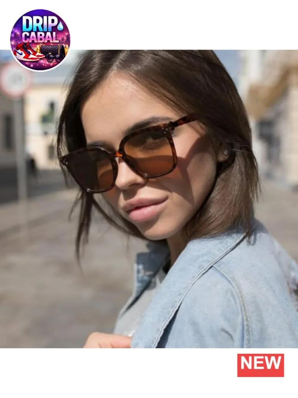 Oversized Square Sunglasses Vintage UV400 Protection PC Frame 3 Pack